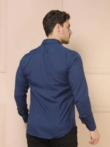 Men Shirts - Navy Blue - View 3