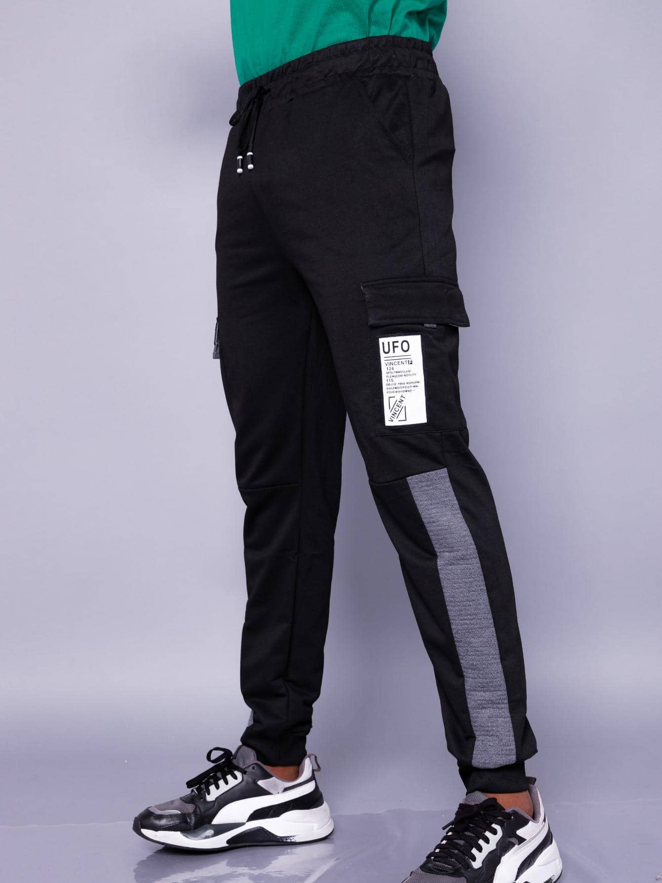 Men Sweatpants - 黑色 - 查看 1