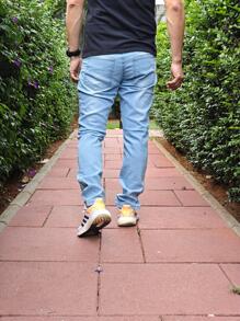 Men Pants - Light Wash - View 3