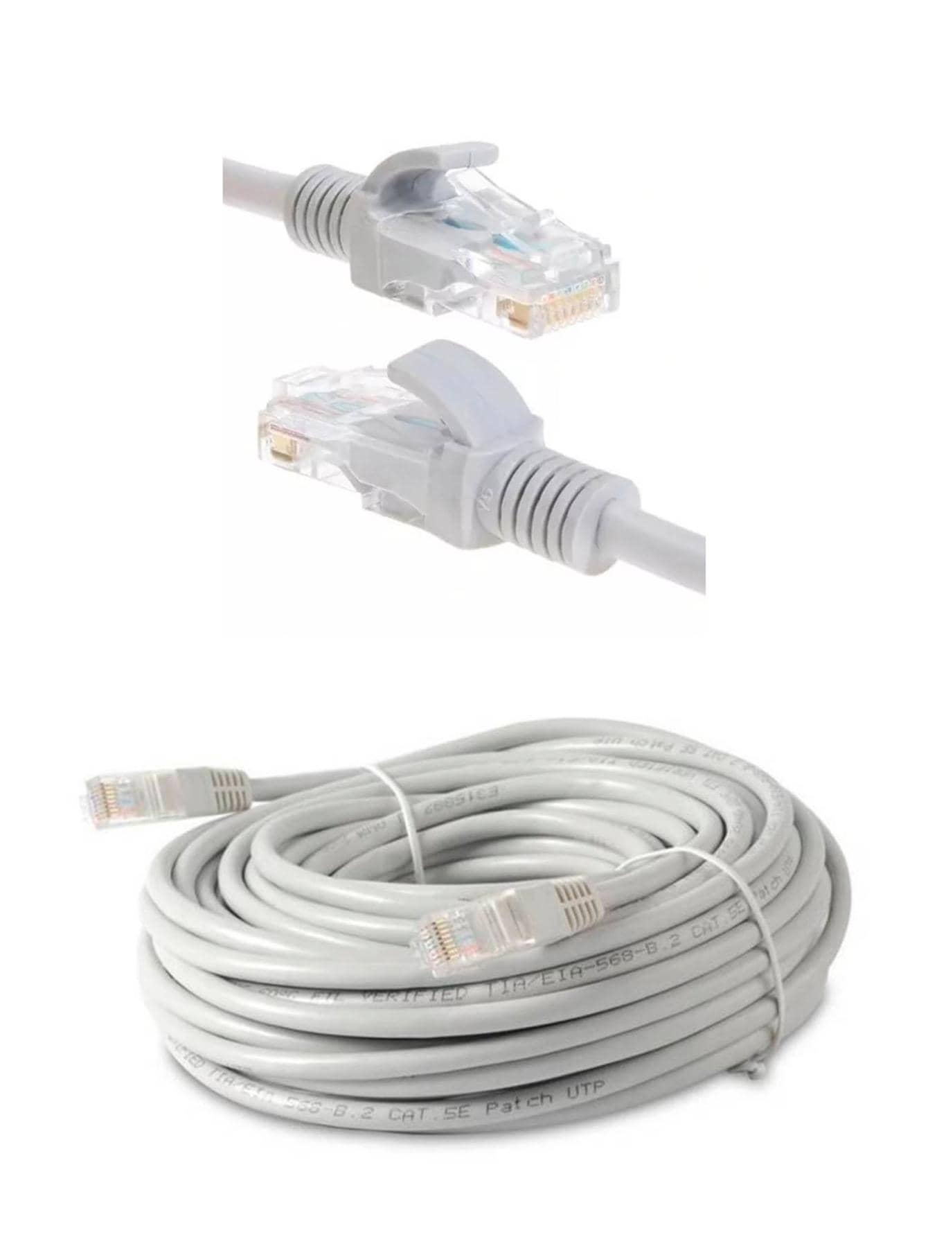 Cable de Red Ethernet 10 Metros Conexión RJ45 - Blanco - Ver 1