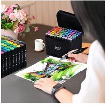 24 Pieces Double Tip Marker Set 24 Pieces - Black - View 1