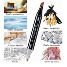 24 Pieces Double Tip Marker Set 24 Pieces - Black - View 3