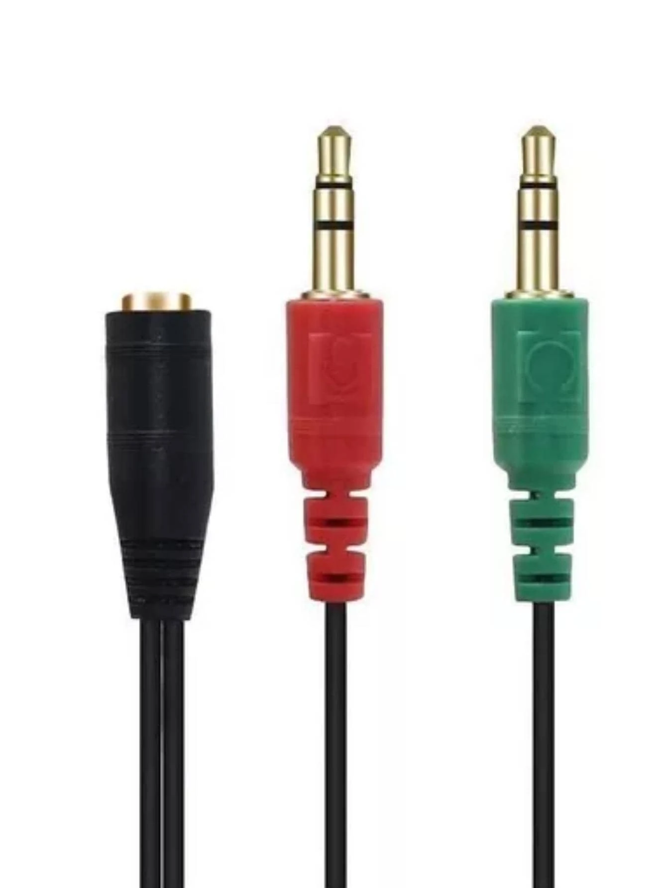 Cable Divisor Adaptador Jack 3.5mm Micrófono Audífono - Negro - Ver 1