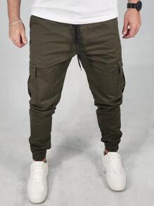 Men Pants - 軍綠色 - 查看 2