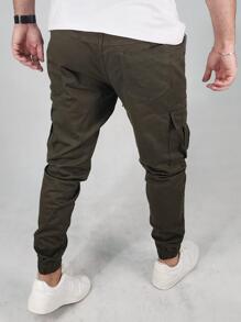 Men Pants - 軍綠色 - 查看 3