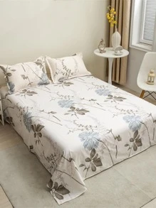 1 Tấm Họa Tiết Hoa, Vải Hiện Đại Thân Thiện Với Làn Da & Ga Giường Mềm Mại Cho Phòng Ngủ - Nhiều màu - Xem 2