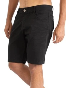 Men Denim Shorts - 黑色 - 查看 3