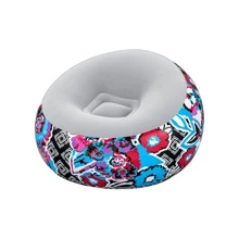 Sillón Inflable Silla Aterciopelada Puff de Aire Diseño Floral - Multicolor - Ver 1