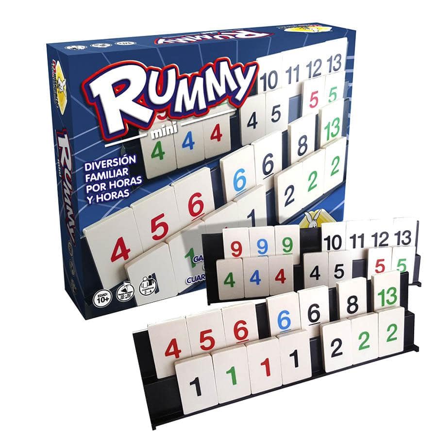 Rummy Mini Classic Board Game Plastic Numbers Novelties Monte Carlo - Blue - View 1