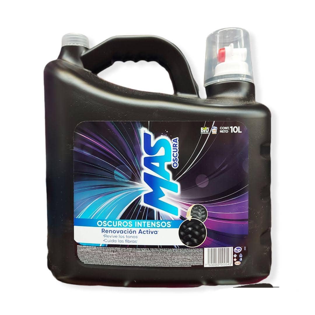 Jabon liquido para lavar ropa Mas negro 10 litros oscuro intenso - Negro - Ver 1