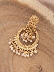 Bead Tassel Drop Earrings - Multicolor - View 5