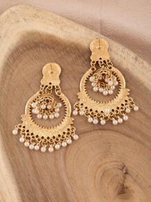 Bead Tassel Drop Earrings - Multicolor - View 2