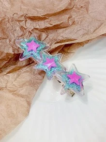 1入組女性星形裝飾Y2K鴨嘴夾適用於頭髮裝飾用品
