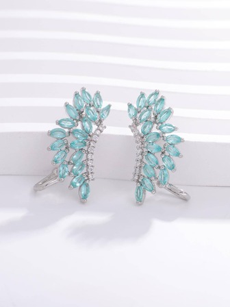 方晶鋯石裝飾耳釘