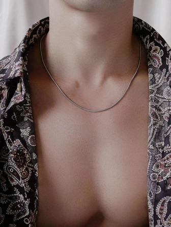 男士不銹鋼簡約鏈條項鍊適合日常裝飾打造時尚外觀