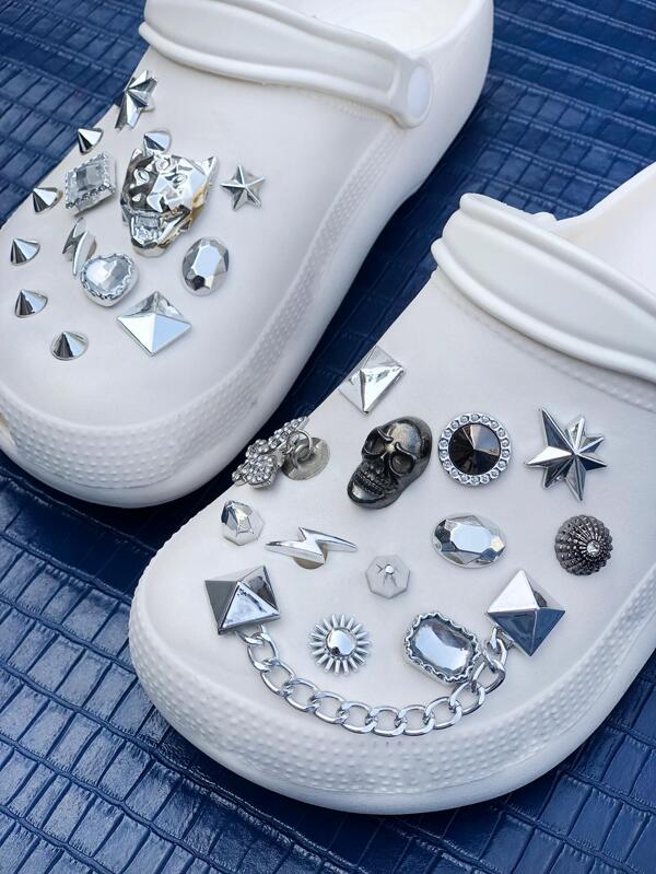 Clogs Shoes Accessory DIY Original Shoe Flower Gothic Punk Style For