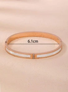 方晶鋯石裝飾手鐲 - 玫瑰金 - 查看 3