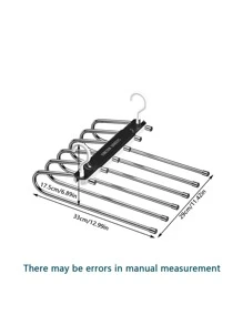 HSEAN 1pc Foldable Stainless Steel Closet Quilt Stand, Modern Letter Graphic Multi-function Clothes Hanger For Home - Multicolor - View 3