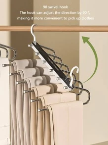 HSEAN 1pc Foldable Stainless Steel Closet Quilt Stand, Modern Letter Graphic Multi-function Clothes Hanger For Home - Multicolor - View 4