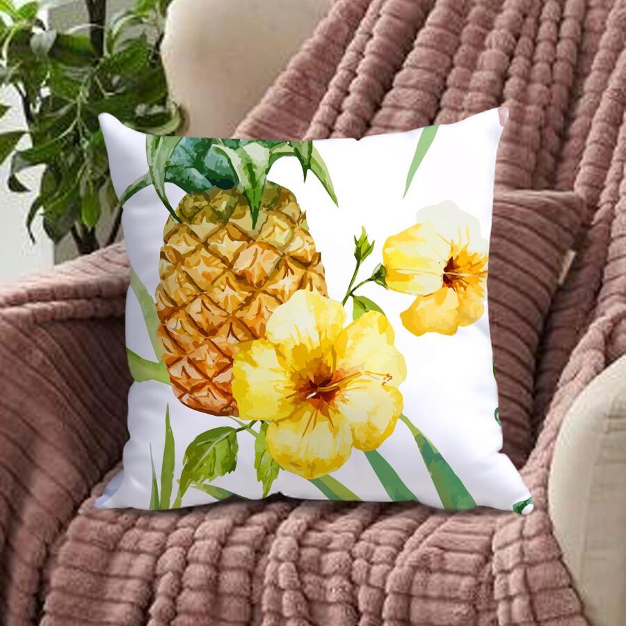 1 vỏ gối in hình quả dứa không có chất độn - Nhiều màu - Xem 1