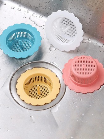 1 件浴室/廚房水槽過濾器,洗臉盆排水過濾器,有助於防止堵塞,顏色隨機