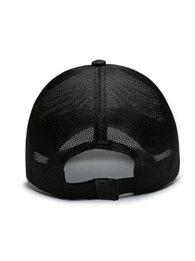 Mùa Hè Lưới Thoáng Khí Mũ Bóng Chày 7.5Cm Vành Thể Thao Ngoài Trời Hat Màu Trơn Có Thể Điều Chỉnh Nón Thường Ngày - màu đen - Xem 6