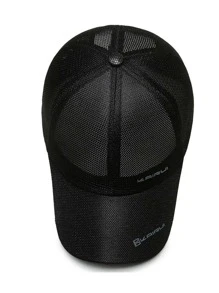 Mùa Hè Lưới Thoáng Khí Mũ Bóng Chày 7.5Cm Vành Thể Thao Ngoài Trời Hat Màu Trơn Có Thể Điều Chỉnh Nón Thường Ngày - màu đen - Xem 4