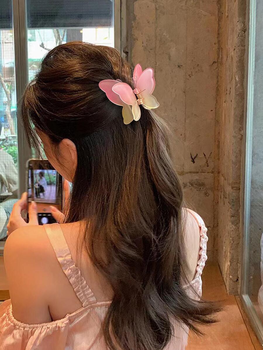 Kẹp tóc hình bướm, kiểu dáng hoa đường phố, thanh lịch. - Ombre - Xem 1