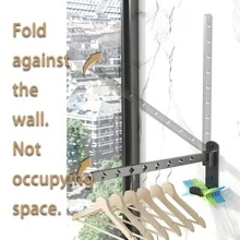 HSEAN 1pc Iron Hanger Storage Rack, Classic Punch-free Wall Mounted Hanger Holder For Home - Black - View 3