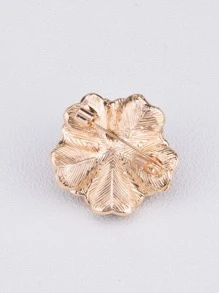 人造珍珠裝飾花朵設計胸針 - 紅色 - 查看 3