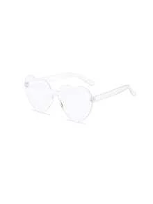 可愛心形無框眼鏡 - 無色 - 查看 2