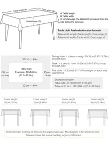 1 pièce Nappe en lin de style vintage américain avec glands, housse de table rectangulaire anti-poussière, convient pour la cuisine, la salle à manger, les fêtes et la décoration de banquets, décoration d'intérieur - Multicolore - Voir 5