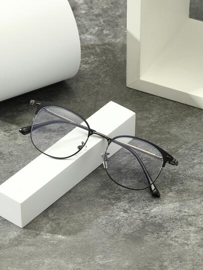 1pc Men's Classic Metal Eyebrow Stud Glasses Clear Glasses Accessories