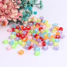 100 piezas Móvil acrílico con letra rosario para DIY con cadenas en al azar colores con - Multicolor - Ver 3