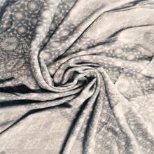 Grey Geometric Pattern Scarf - Grey - View 2