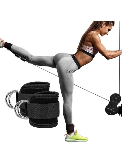 2pcs Black Fabric Sports Ankle Protector Anklet Gym Gym Accessories