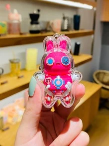 男士兔子和鈴鐺墜飾時尚鑰匙圈適用於禮品 - 紅色 - 查看 3