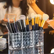 1 PC Trong Suốt Họa Tiết Kim Cương Ánh Sáng Vẻ Đẹp Sang Trọng Hộp Bảo Quản, Máy Tính Để Bàn Cá Tính, Bàn Chải Hộp Phân Loại - trắng - Xem 1