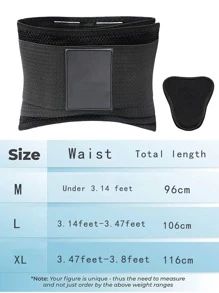 1 pieza Cinturón negro poliamida transpirable deportivo cintura - Negro - Ver 7