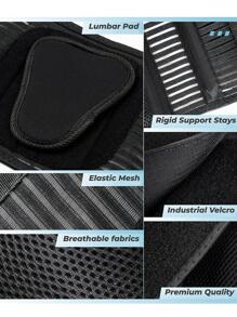 1 pieza Cinturón negro poliamida transpirable deportivo cintura - Negro - Ver 4