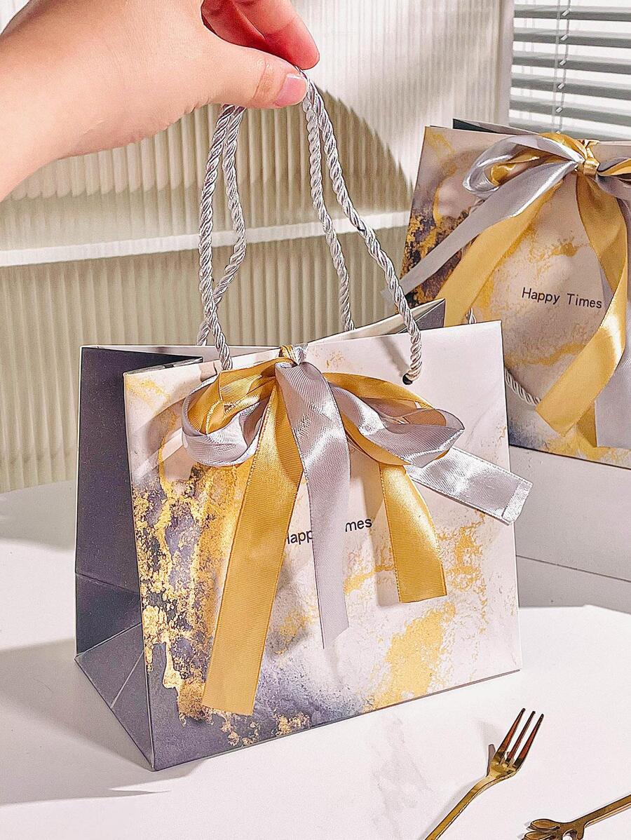 4入組蝴蝶結裝飾打包袋 - 白色 - 查看 1