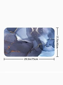 1入組大理石印花防滑廚房地毯，現代滌綸吸水地墊，適合家用 - 彩色 - 查看 8