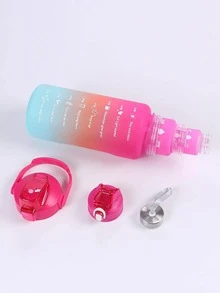 3入組字母圖案水瓶 - 玫紅色 - 查看 8