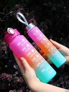3入組字母圖案水瓶 - 玫紅色 - 查看 4