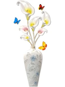 Flower Print Wall Sticker - Multicolor - View 7