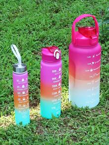 3入組字母圖案水瓶 - 玫紅色 - 查看 2