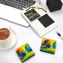 2 piezas Notas adhesivas creativo puro negro minimalista con cuadrado con en forma de corazón mezcla 50 cada - Negro - Ver 5