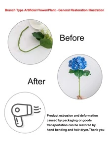 1pc artificial flower, 176 petals of hydrangea, moisturizing feel, modern simple Nordic style, for party wedding home decoration - White - View 6