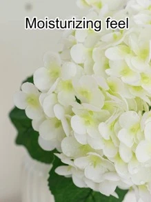 1pc artificial flower, 176 petals of hydrangea, moisturizing feel, modern simple Nordic style, for party wedding home decoration - White - View 3