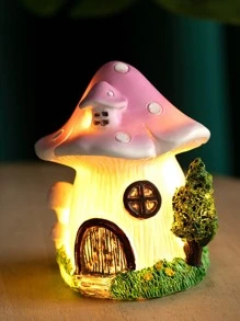 1入組蘑菇房子形狀小夜燈 - 彩色 - 查看 2